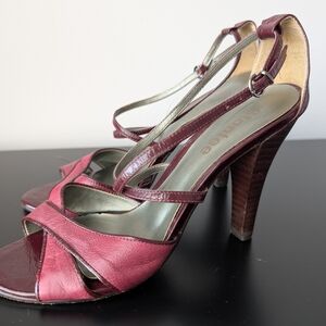 Chic Burgundy Strappy Heels